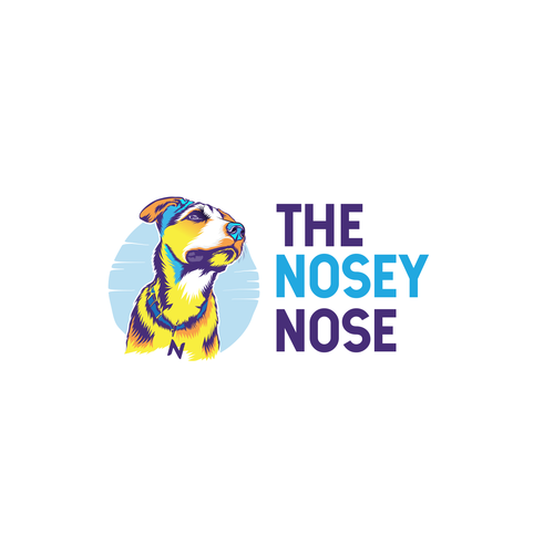 Pet care logo with the title 'The nosey nose'