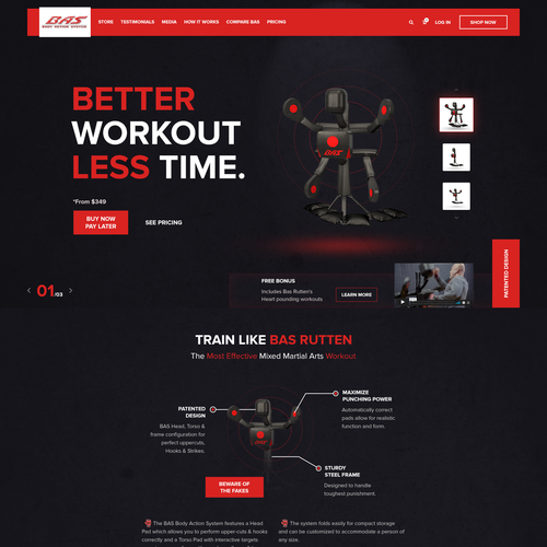 Sports website with the title 'BodyActionSystem'