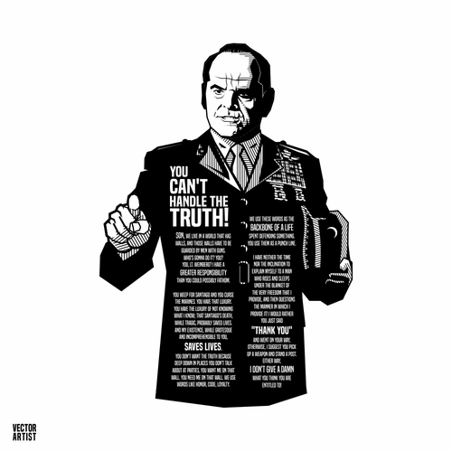 Character t-shirt with the title 'You Can't Handle The Truth'
