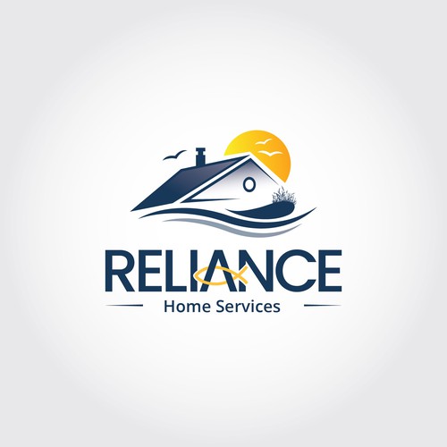 Sunrise logo with the title 'Reliance Home services Logo winner'