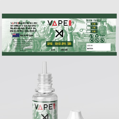 Product label with the title 'packaging design'