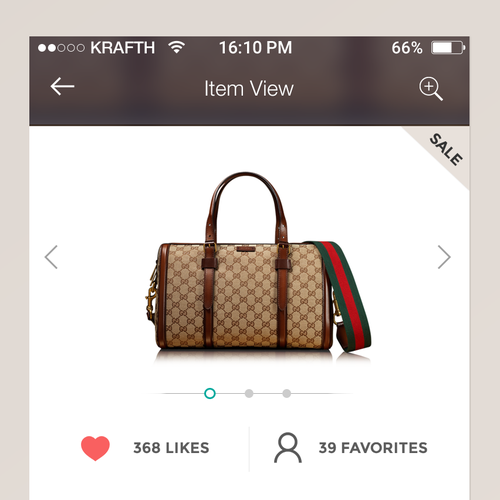 Closet design with the title 'Virtual Closet iOS - UI'