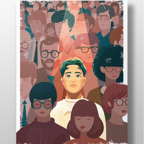 Grain design with the title '"I feel infinite" poster illustration'