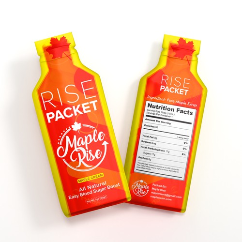 Maple design with the title 'Sachet packaging Label'