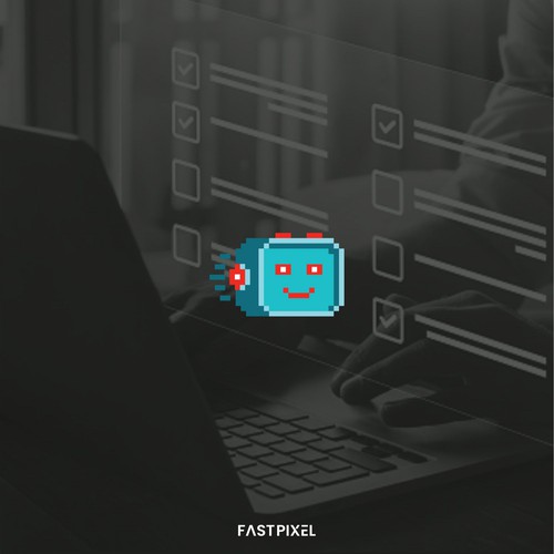 Bot logo with the title 'Pixel bot logo'