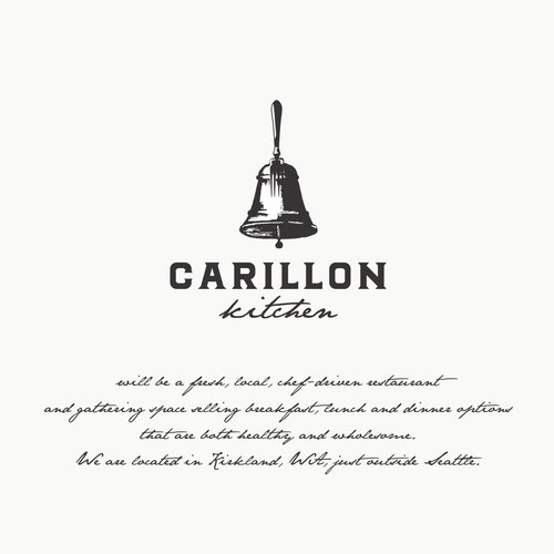 Kitchen design with the title 'Unique logo for restaurant'