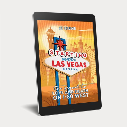 Grunge book cover with the title 'starting over in las vegas book cover'
