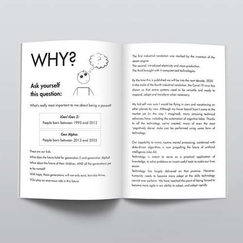 Page layout design with the title 'Raise Future Leaders '