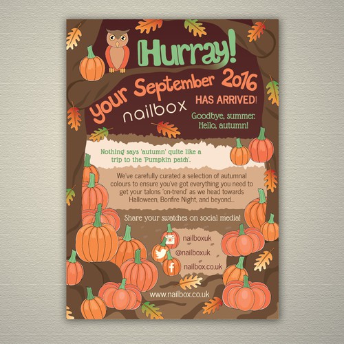 Pumpkin design with the title 'Flyer for monthly subscription box'