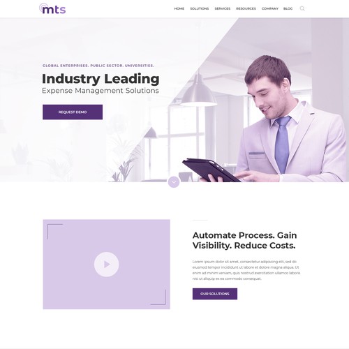 Light website with the title 'Web design concept for telecommunication services IT company'
