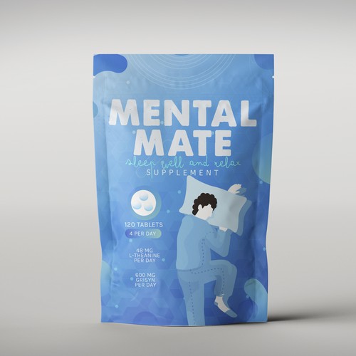 Powder packaging with the title 'Sleep Well'