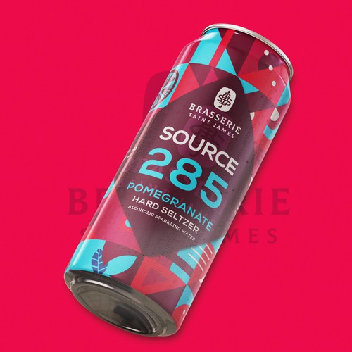 Professional label with the title 'Diseño de envase Hard Seltzer'