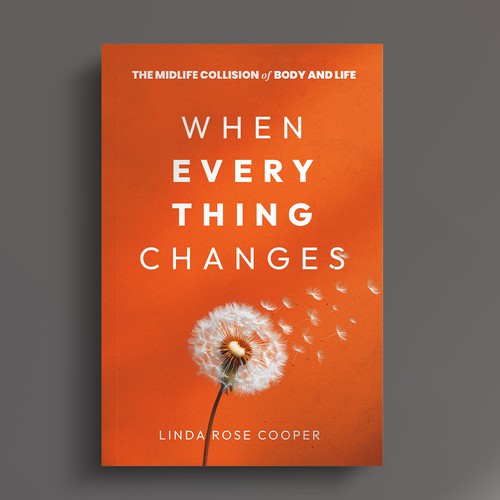 Abstract book cover with the title 'When EVERYTHING Changes, Book Cover Design'