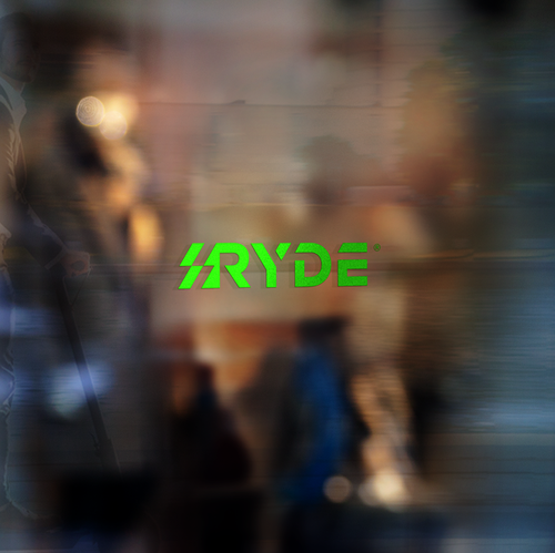 Ride design with the title 'Cool logo design originally created as a proposal for an electric scooter brand.'