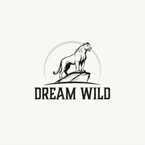 Lion head logo with the title 'DREAM WILD Logo '