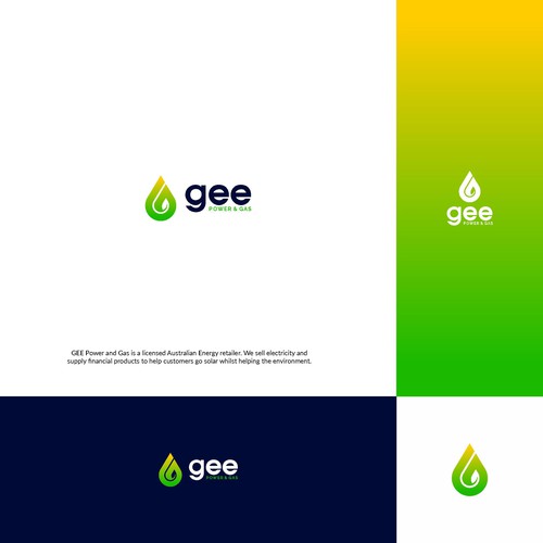 Water drop design with the title 'GEE LOGO CONCEPT'