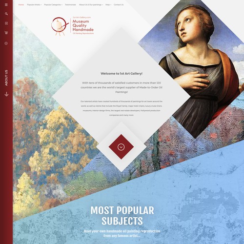 Art website with the title '1st Art Gallery'