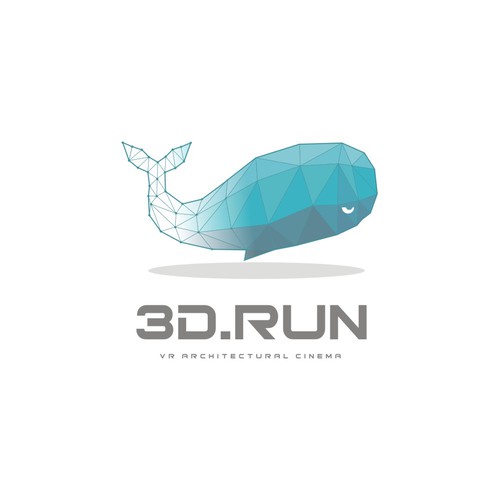 VR logo with the title '3d run, logo for VR architechtural '