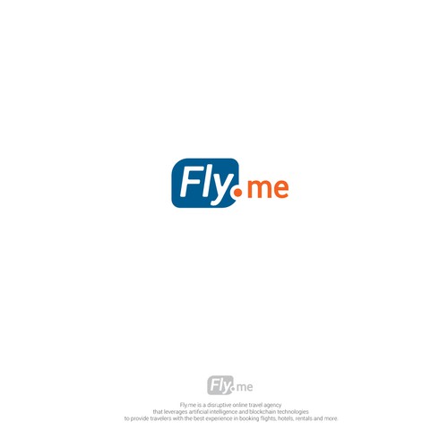 Bag logo with the title 'Simple clean logo for fly.me'