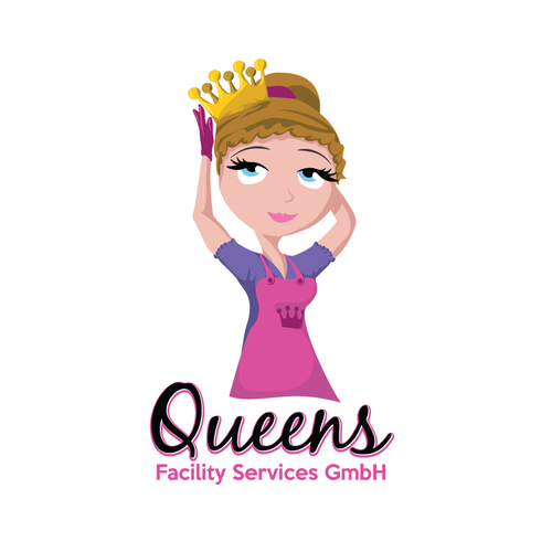 Queen logo with the title 'Cleaning logo'