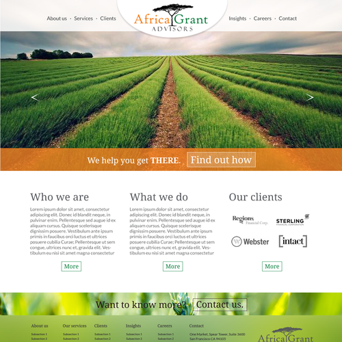 Nature website with the title 'Website design for Africa-focused consultancy!'