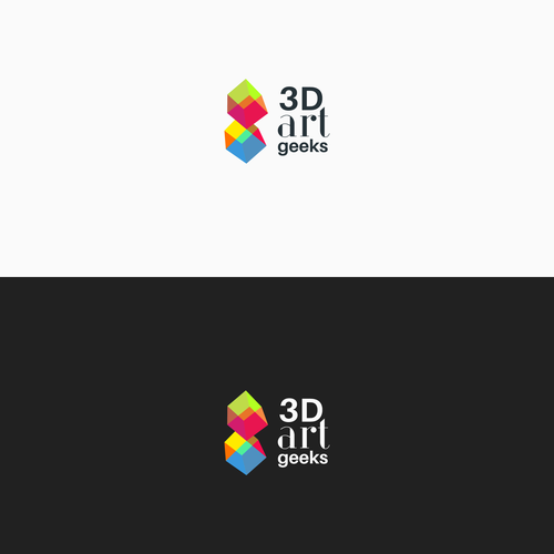 Column logo with the title 'logo concept for 3d art printing company'