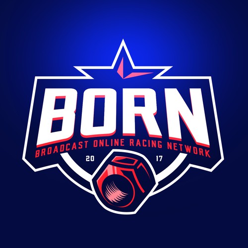 Neon blue safari logo with the title 'BORN and LUGS logo'
