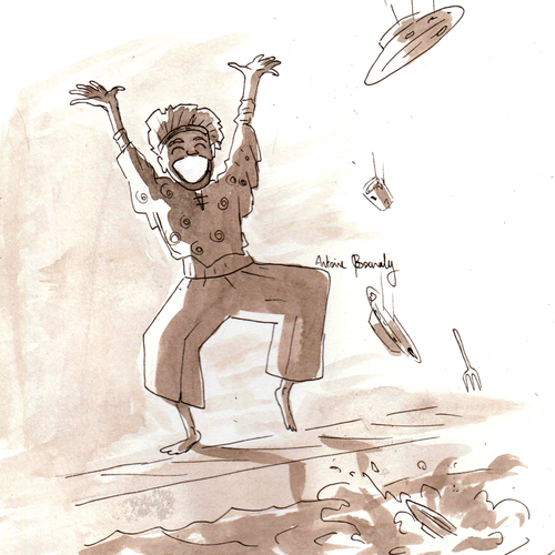 Ink artwork with the title 'children book illustration'