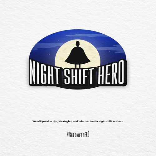 Comic logo with the title 'Night shift hero logo'