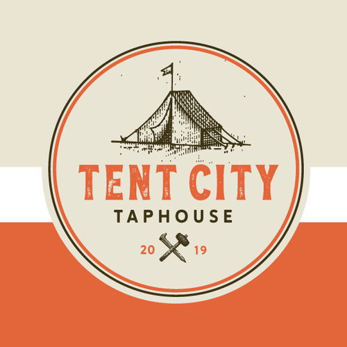 Tent logo with the title 'Id for a taphouse'