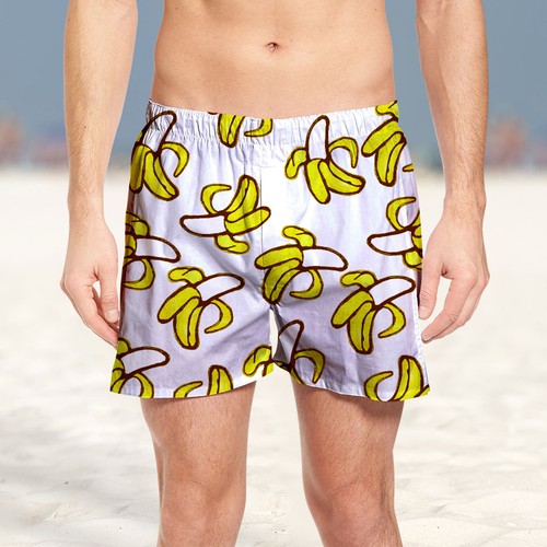 Pencil artwork with the title 'Funky beach-wear design'