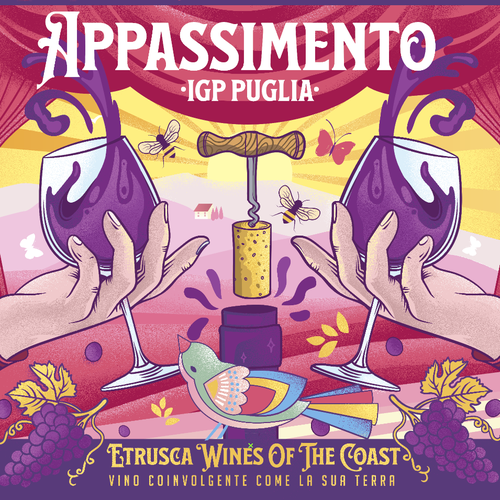 Nature label with the title 'Sicilian wine label'