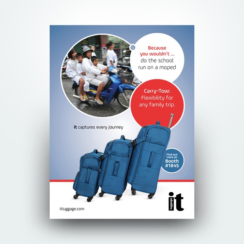 Luggage design with the title 'Magazine ad '