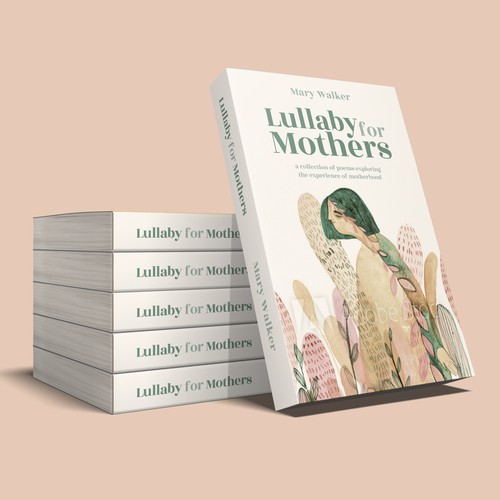 Nature book cover with the title 'Create a stunning book cover for a collection of poetry about motherhood'
