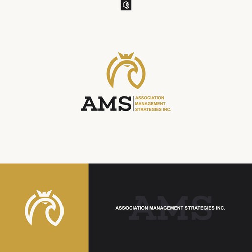 Gold crown logo with the title 'AMS'