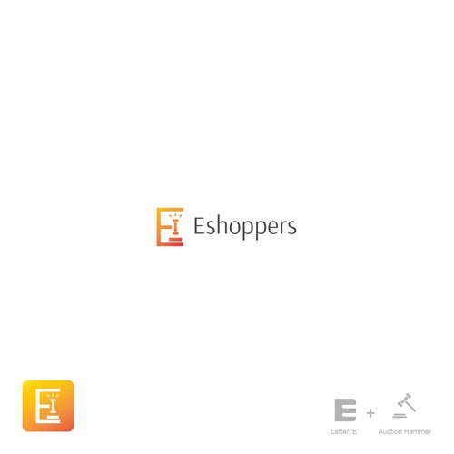 Shopping logo with the title 'Logo design for an auction based shopping app'