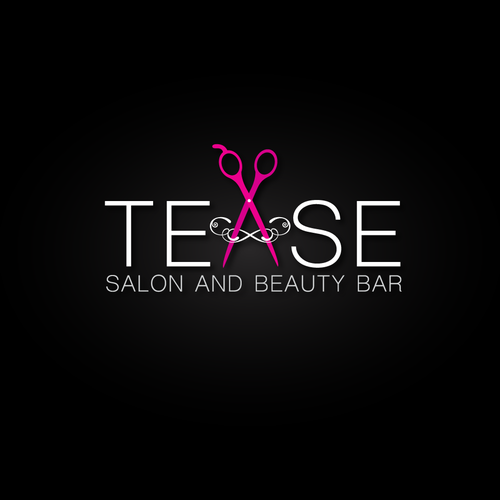 Hair salon logo with the title 'Tease Salon and Beauty Bar'