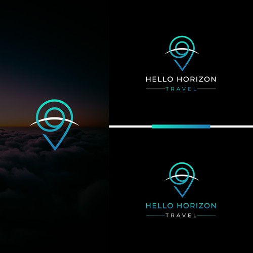 Horizon design with the title 'Beautiful logo concept for Hello Horizon Travel'