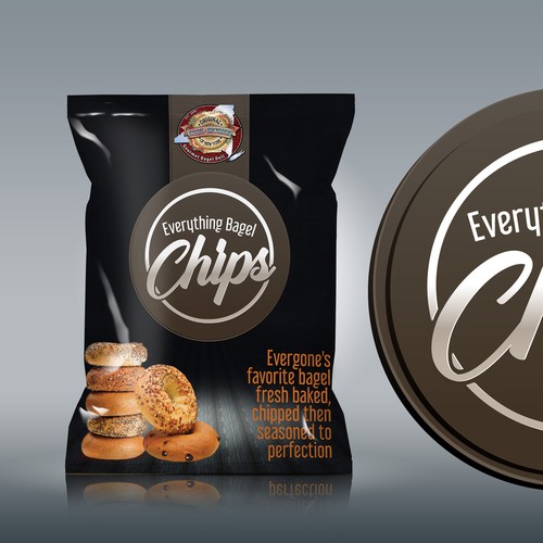Chips packaging with the title 'Everything Bagel Chips'