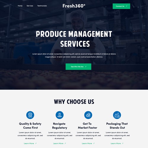 Restaurant website with the title 'Collier Produce Consulting, LLC'