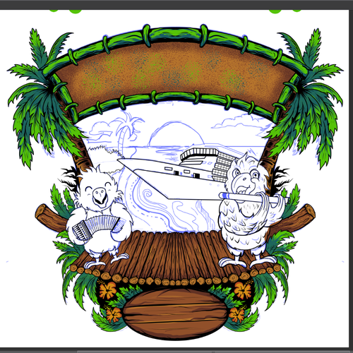 Parrot design with the title 'artwork for cruise'