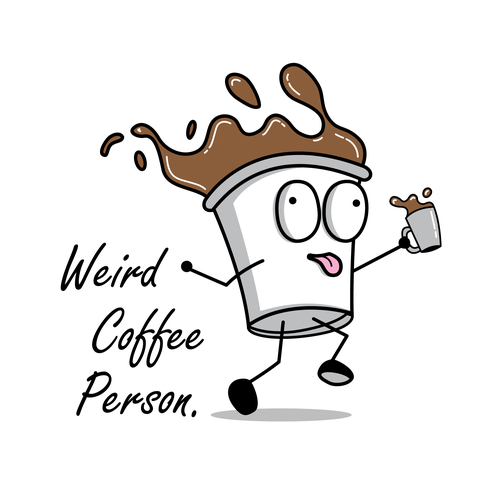 Weird design with the title 'Coffee Cartoon'