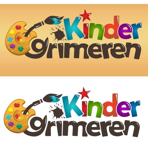 Painter logo with the title 'Playful logo for kids face-painting website'