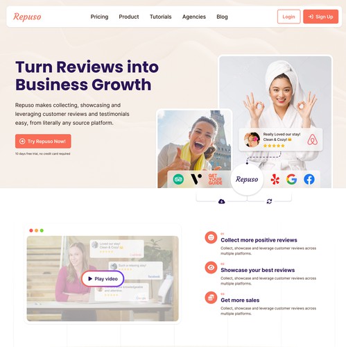 Orange website with the title 'Social proof website'