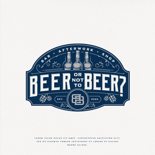 Hop design with the title 'Beer or not to Beer?'