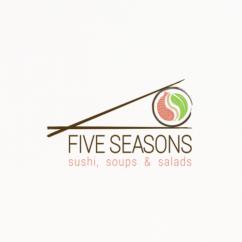 Cafe design with the title 'Organic Logo Design for Sushi & Vegan Restaurant'