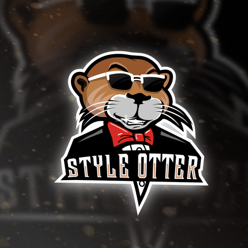 Suit design with the title 'Style otter mascot logo'
