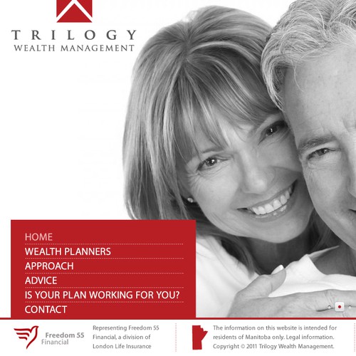 Retirement design with the title 'New website design wanted for Trilogy Wealth Management'