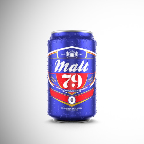 3D label with the title 'Non Alcoholic Malt Drink can design'