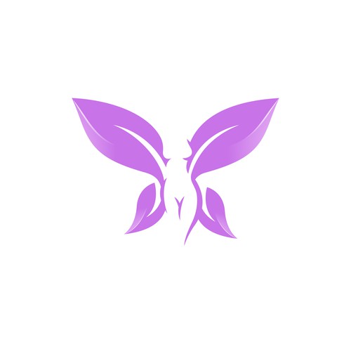 Butterfly design with the title 'Woman Butterfly - Leaves'